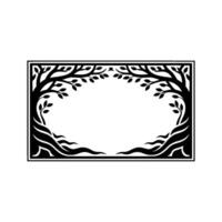 Stylized Tree Frame, Minimalist Botanical, Foliage vector