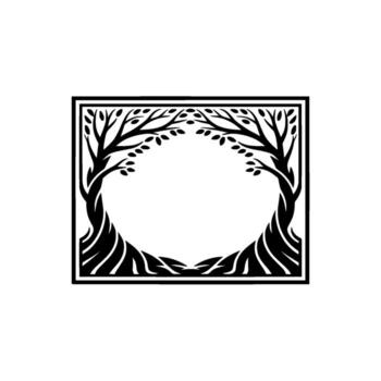 Stylized Tree Frame, Minimalist Botanical - Trees vector