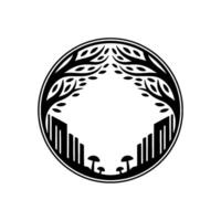 Circular Emblem Forest, Growth, and Renewal Symbol vector