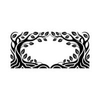 Elegant Botanical Frame, Vintage Style, Natural Growth vector
