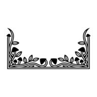 Art Nouveau Mushroom Border, Elegant Botanical Frame vector