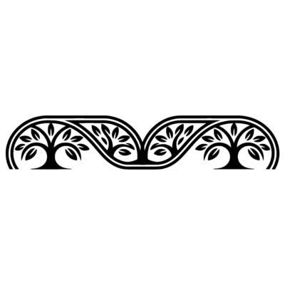 Elegant Botanical Border, Vintage Element, - Tree