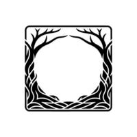 Stylized Tree Frame, Organic Border, Minimalist, Botanical vector