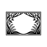 Stylized Forest Frame, Elegant Botanical vector
