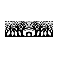 Geometric Tree Border, Minimalist, Circular Motif vector