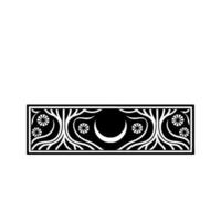 Lunar Botanical Emblem, Vintage Style vector