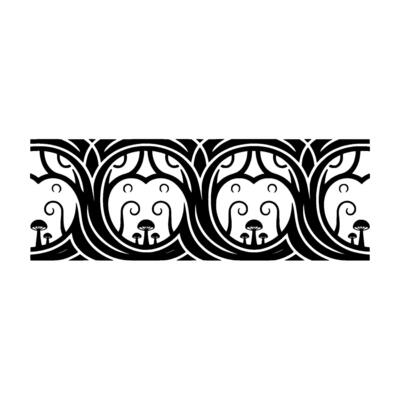 Intricate Art Nouveau Border, Floral Ornamentation, Decorative Element