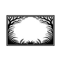Stylized Forest Frame, Minimalist Botanical Border vector