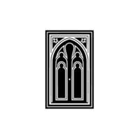 Gothic Archway Emblem, Vintage Silhouette, Symbolic Portal vector