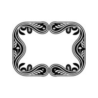Art Nouveau Frame Organic Forms, Mushroom Motifs, Elegant Border vector