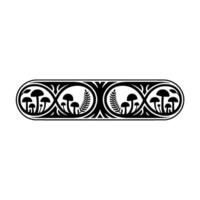 Art Nouveau Mushroom Border, Elegant Botanical, Vintage vector