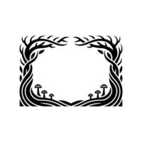 Enchanted Forest Frame Regal Deer Mystical Mushrooms vector