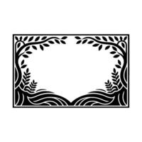 Elegant Botanical Frame, Vintage Style, Natural Elements, Branches vector