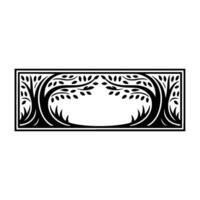 Elegant Botanical Frame, Vintage Style, Tree Silhouette vector