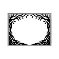 Stylized Branch Frame, Organic Border, Minimalist, Branches vector