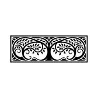 Intricate Black Tree Border, Vintage Ornamentation vector