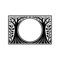 Stylized Tree Frame, Organic Ornamentation, Minimalist vector