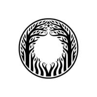 Intricate Tree Emblem, Circular Tribal vector