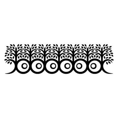 Stylized Tree Border, Minimalist, Organic Rhythm