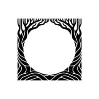 Abstract Tree Frame, Minimalist, Circular Composition vector