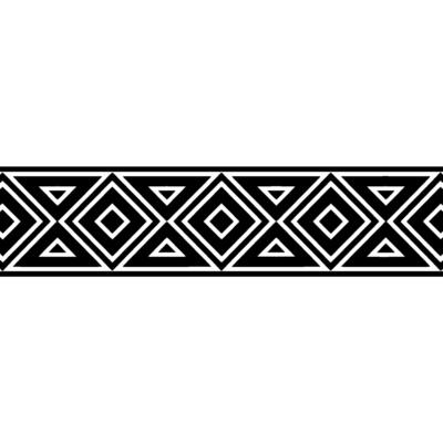 Geometric Deco Border Black White Pattern - Art deco