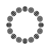 Circular Rhythm Black and White Geometric Pattern vector
