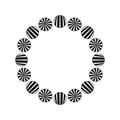 Circular Rhythm Black and White Geometric Pattern