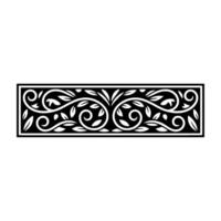 Elegant Black and White Floral Border - Scroll vector