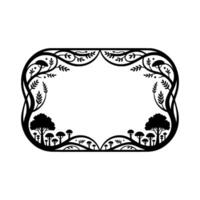 Stylized Forest Frame, Art Nouveau Inspired Border vector