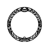 Mystical Circle, Botanical Ornamentation, Psychedelic vector