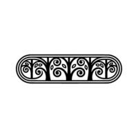 Stylized Celtic Tree Border, Vintage vector