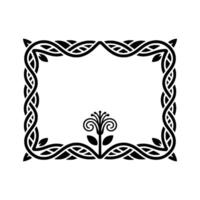 Celtic Knot Frame with Floral Accent Elegant Border vector