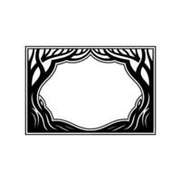 Stylized Black Tree Frame, Minimalist, Trees vector
