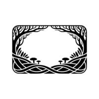 Intricate Forest Frame, Celtic Motif, Mystical Border vector