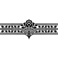 Elegant Floral Border, Vintage, Decorative Element, - Lineart, Illustration vector