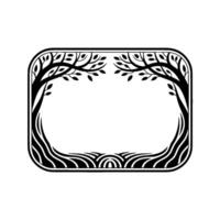 Art Deco Tree Frame, Elegant Botanical Border, Vintage vector
