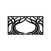 Intricate Art Nouveau Floral Frame, Elegant vector