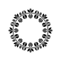 Geometric Leaf Border, Minimalist, Circular Motif vector