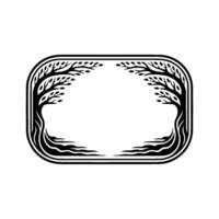 Stylized Tree Frame, Minimalist, Organic Elegance vector