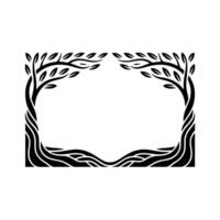 Stylized Tree Frame, Organic Border, Minimalist - Botanical vector