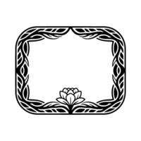 Art Nouveau Floral Frame, Elegant Border, Decorative Motif vector