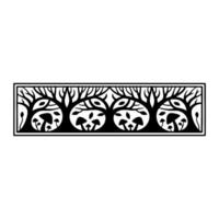 Stylized Mushroom Tree Border, Art Nouveau Inspired, Decorative vector