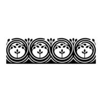 Elegant Black Floral Border, Vintage Element - Circular vector