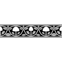 Stylized Mushroom Border, Art Nouveau Inspired - Line vector