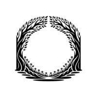 Stylized Tree Frame, Organic Growth, Minimalist, Trees vector