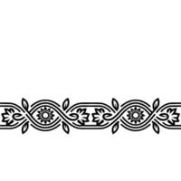 Elegant Floral Border, Vintage Style, Decorative Element, Botanical - Lineart vector