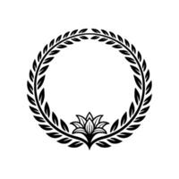 Elegant Laurel Wreath, Minimalist Floral Frame vector
