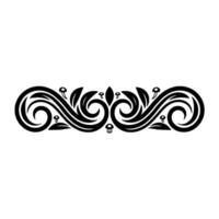 Intricate Black Swirl Border, Decorative Element vector