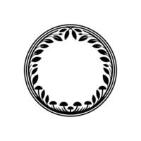 Elegant Botanical Circle, Vintage Motif, Minimalist vector