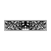 Stylized Botanical Border, Intricate Leaf vector